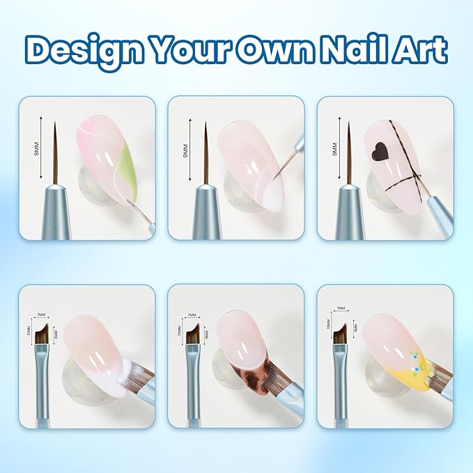 Beetles Nail Art Brush 1Pcs French Tip Oblique Head Gel Nail Art Design Pen Painting Tools Fingernail Brush Nails Cleaning Brushes Nails Salon Diy at Home