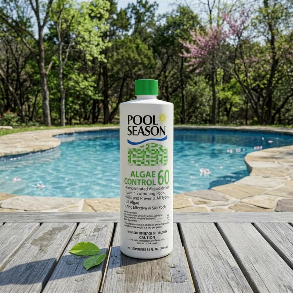 Polyquat 60 Algaecide for Swimming Pool 32 oz, High Concentrate Algaecide 60 for Inground Pool and Above Ground, Professional Grade Polyquat 60 Treatment for Clear Water Care
