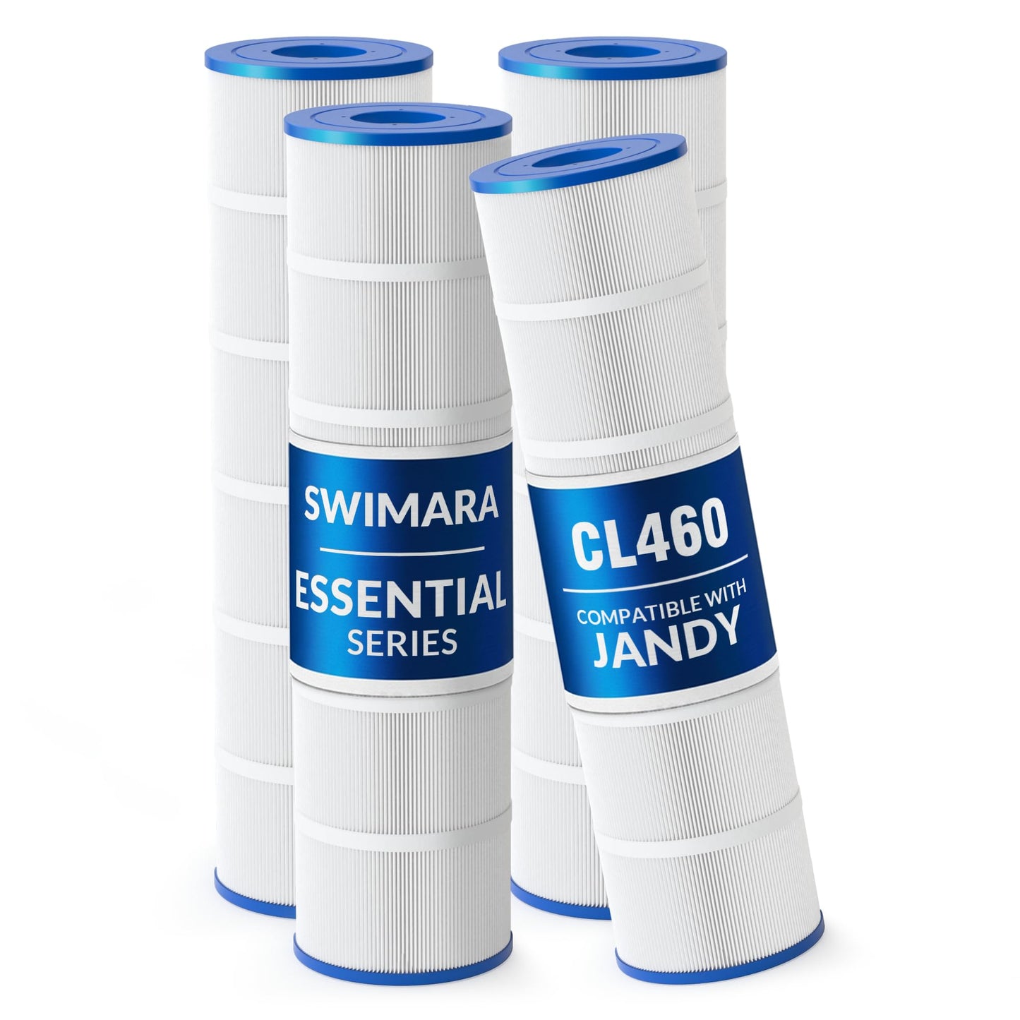 Swimara Pool Filter Cartridge for Jandy Systems, Essential Series, CL460 CV460, Replacement for R0554600 PJAN115, Cylindrical Fabric, 460 Sq. Ft., 4-Pack