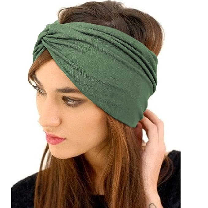 Jesries 10 PCS Women Headbands African Wide Hair Wrap Extra Turban Head Bands for Lady Large Sport Workout Stretch Non-slip Big Hair Bands