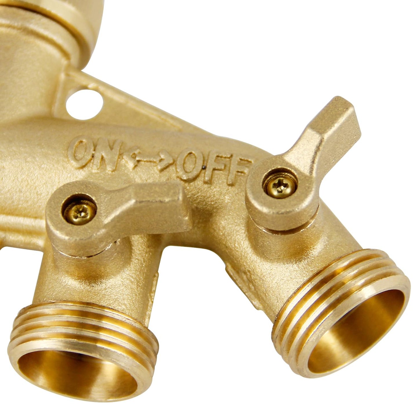 Triumpeek 4 Way Brass Hose Splitter, Heavy Duty 4-Way Garden Hose Connector 3/4 Inch, Solid 4 way hose adapter