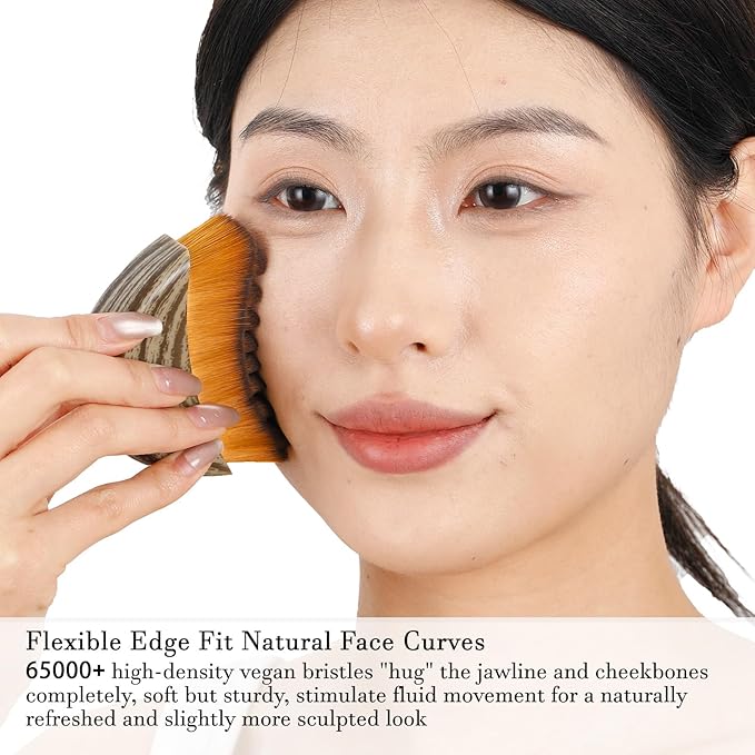 No Oil Lymphatic Face Sculpting Brush, Curved Facial Dry Brush for Lymphatic Drainage, Sculpt and Lift Your Face Naturally, Designed for Sensitive Skin