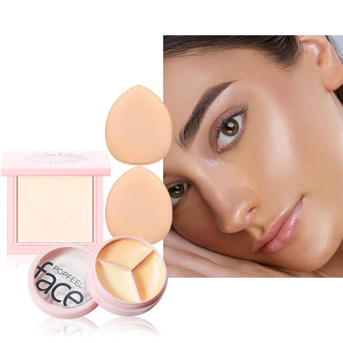 All in One Makeup Kit, Full Starter Essential Makeup Kit for Women Beginners Includes Eyeshadow Palette Lipgloss Mascara Eyeliner Eyebrow Pencil Concealer Powder Puff Set