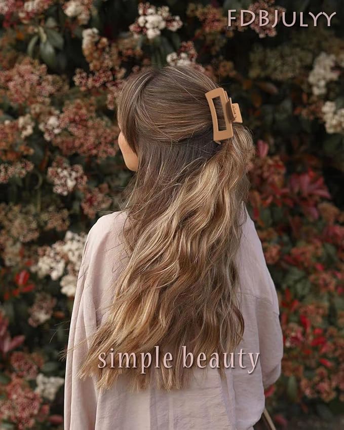 16 PCS 4.4" Large Hair Clips FDBJulyy Clip for Girls,4 Styles 4 Colors 16 Pack Strong Hold Matte Claw Hair Clip for Women Thick Hair & Thin Hair, 90's Vintage Claw Clips