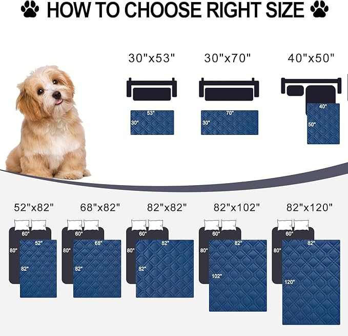 Smiry Reversible Waterproof Couch Covers for Sofa, Washable Dogs Pet Couch Covers for 3 Cushion Sofa Pet Friendly, Water Resistant Furniture Protector Slipcover, Geometric (82"x82", Navy/Blue)