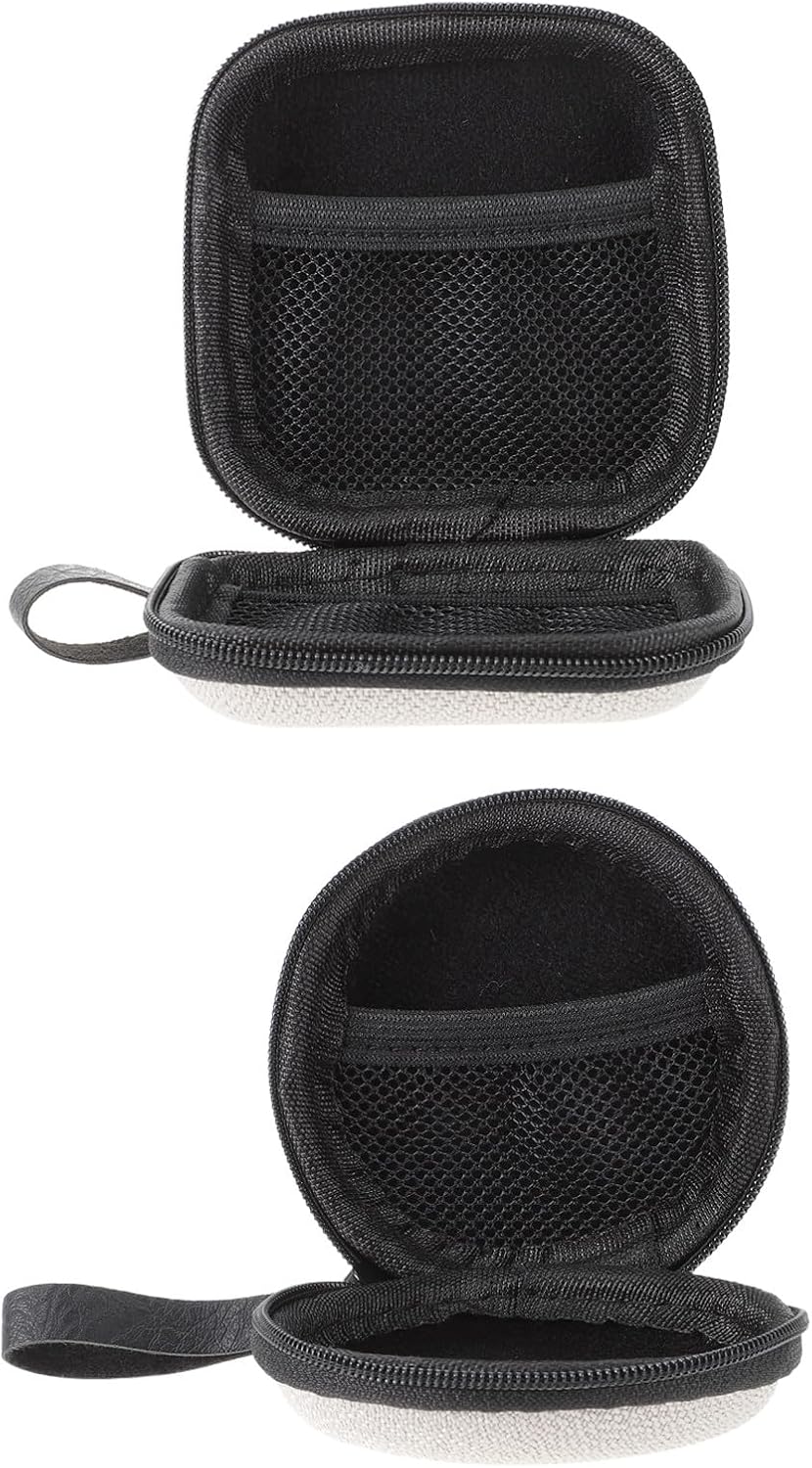 2pcs Earbuds Carrying Box and Hard Disk Pouch Eva Earphone Storage Bag with Zipper Portable Headphone Case for Travel and Daily Protection