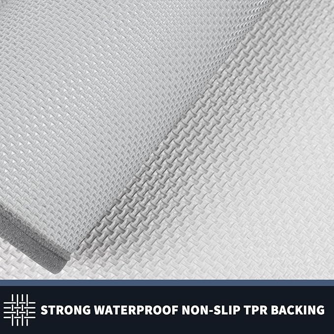 PURRUGS Dirt Trapping Door Mat 32" x 48", Non-Slip Washable Entry Mat, Dog Doormat, Front Door Mat, Super Absorbent Entrance Mat for Muddy Shoes & Paws, Light Grey & Grey