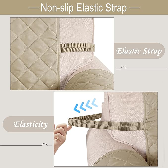 Reversible Oversized Sofa Covers Couch Cover Furniture Protector for Dogs Elastic Straps Water Resistant(XLSofa,Sand/Beige)