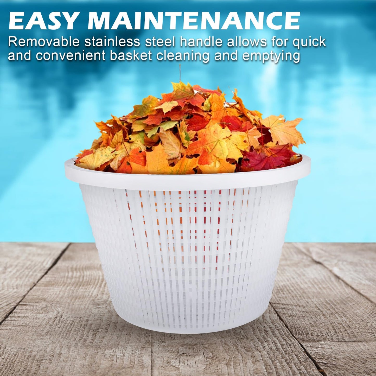 ZTTM Skimmer Basket with Handle, for Pentair 08650-0007 08650-0007Z Sta-Rite U-3 White