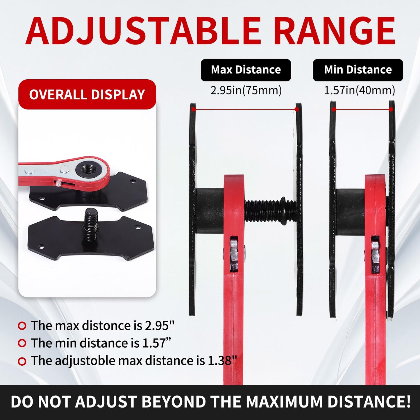 BCJCLTS Brake Tools, Brake Caliper Compression Tool, Brake Caliper Tool, Caliper Piston Compressor Tool with 2 Heavy-Duty Caliper Hooks, Car Disc Brake Repair (Large Size red)