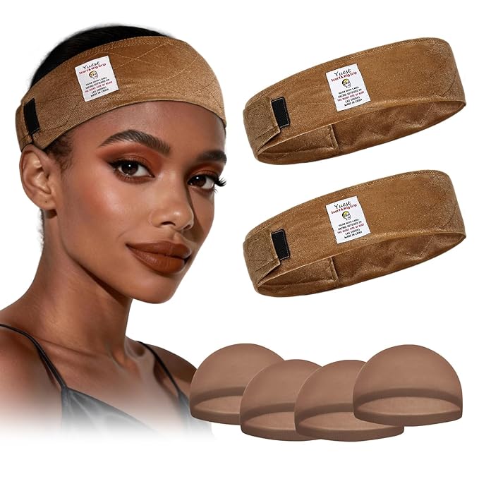 Wig Grip Headband No Slip Wig Gripper for Keeping Wigs in Place Edge Saver Adjustable Non Slip Grip Band Velvet 2 Pack