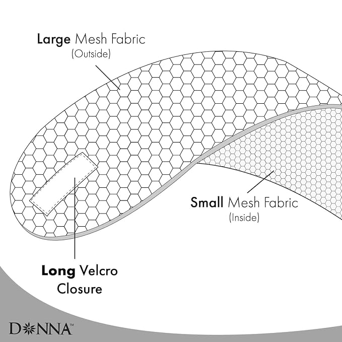 DONNA Deluxe Foam Mesh Wrap Ã¢ÂÂ Olive Oil + Vitamin E Treated Hair Wrap for Women, Adjustable Head Wrap, Breathable Mesh & Soft Foam Padding for Sleep or Styling, Black