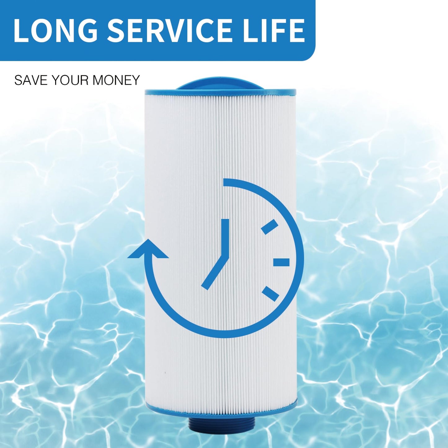AmiBron 5CH-402 Replaces Tuff Spa Filter, Compatible with Sundance Spas 6540-723, Pleatco PJW40SC-F2M, Filbur FC-2811, Unicel 5CH-402, Del Sol Spas, 2" Male Thread/MPT 40 sq.ft. Hot Tub Filter 2 Pack