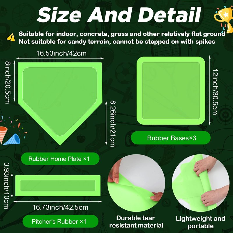 Hiboom 9 Pcs Glow in the Dark Kickball Dodgeball Set Includes 10 Inch Playground Ball with Pump 5 Rubber Bases 100 Glow Sticks for Adults Playground School Backyard Game Outdoor Indoor Games