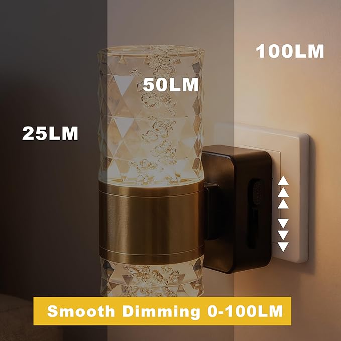 HSPRODGD Night Lights Plug into Wall, 2 Pack 3000K Dimmable LED Night Light with Auto Light Sensor, Night Light Plug in with Adjustable Brightness, for Bathroom Bedroom Kitchen Hallway Decor