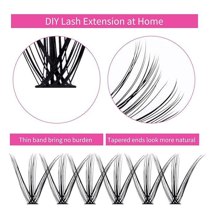 Cluster Lashes 30D+40D Individual Lashes 240pcs DIY Eyelash Extension D Curl 0.07 Natural Individual Lash Extensions False Eyelashes Wispy (30D+40D-0.07D, 12mm)