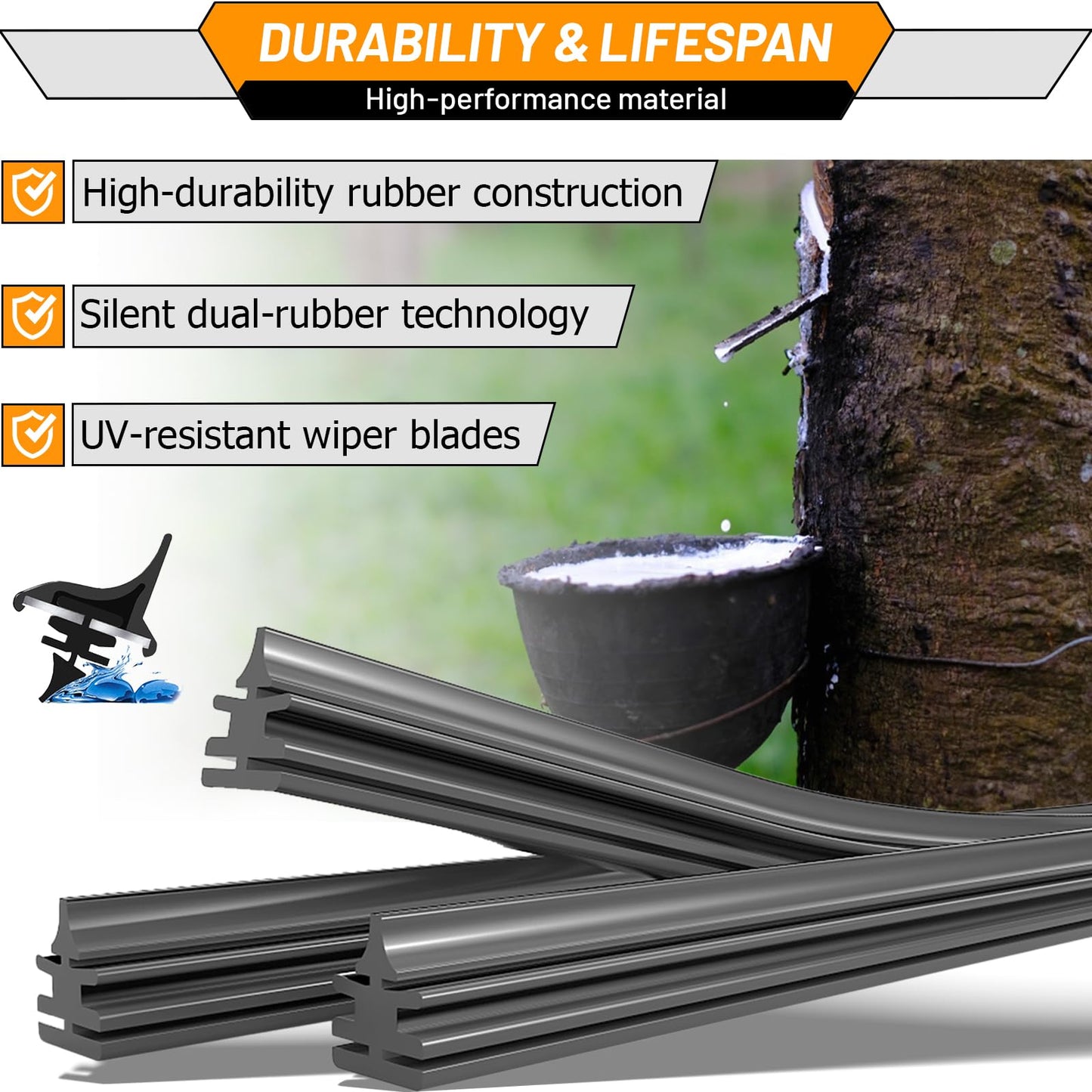 AUTOBOO 26"+16" Windshield Wipers with 12" Rear Wiper Blade Sets Replacement for Subaru Crosstrek Impreza 2018 2019 2020 2021 2022 2023-Original Factory Quality (Pack of 3)
