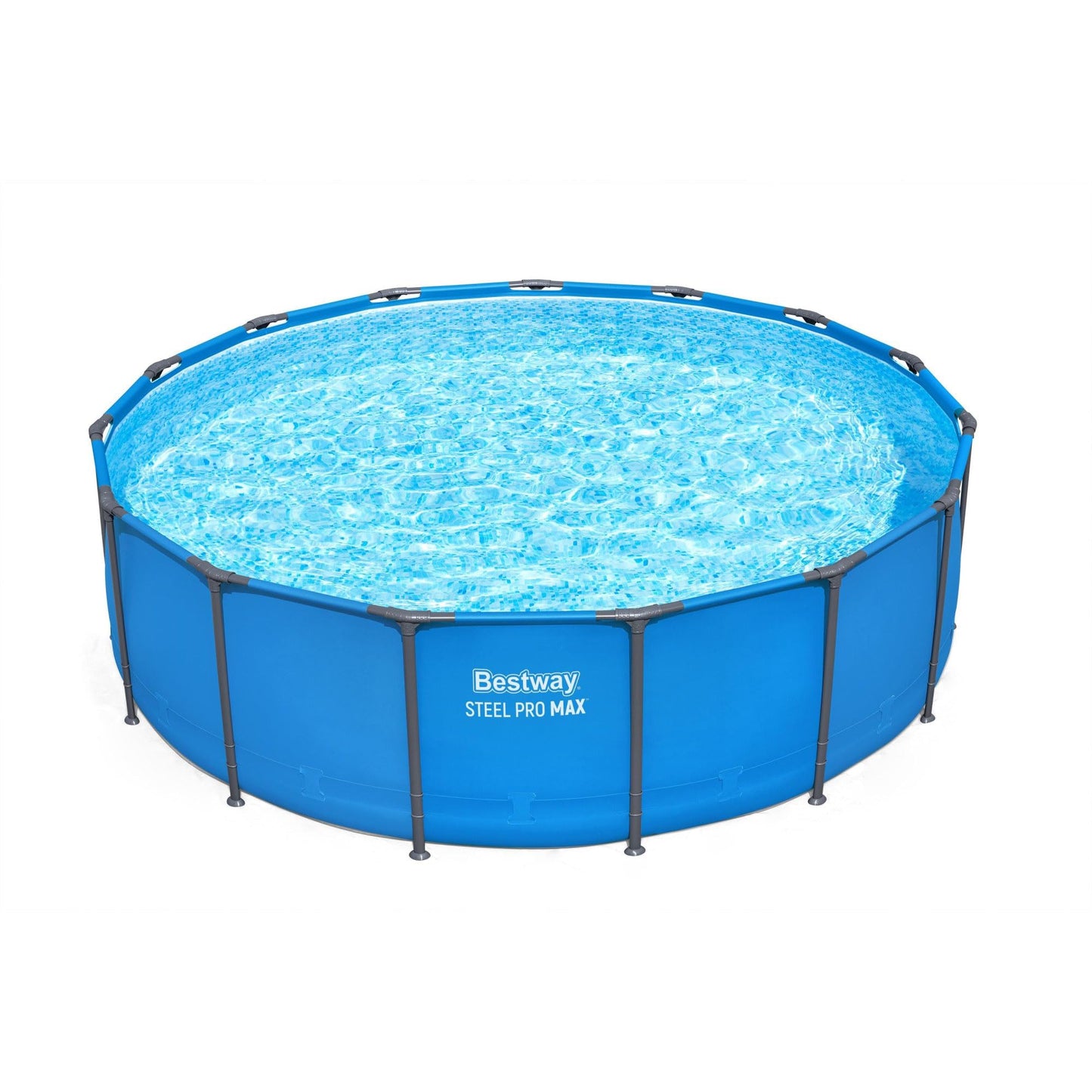 Bestway Steel Pro MAX 15’ x 48" Above Ground Pool, Round Metal Frame Outdoor Swimming Pool for Backyard, Blue, Pool ONLY