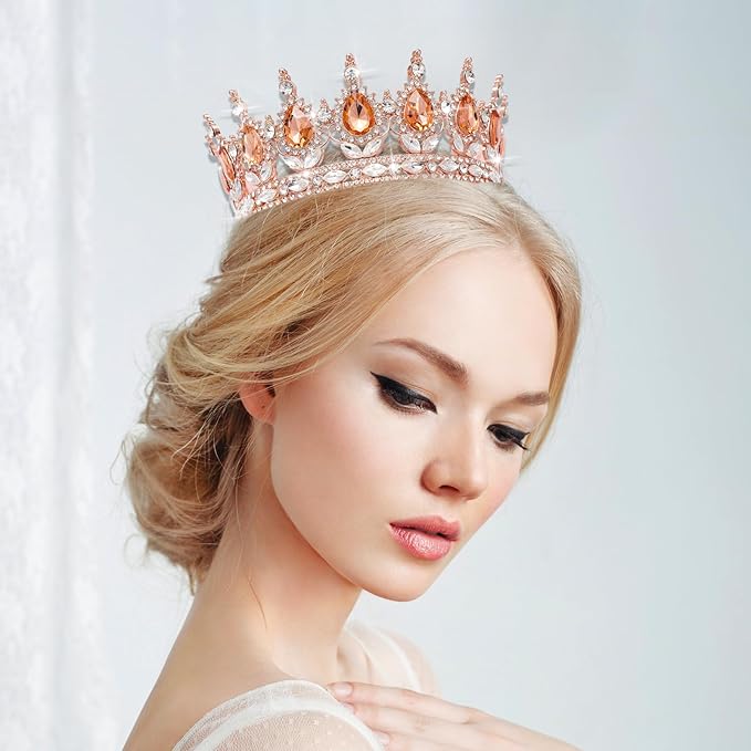 YOUlDIANZI Queen Crown Rhinestone Wedding Crowns and Tiaras for Women Costume Party Hair Accessories Princess Birthday Crown Crystal Bridal Crowns