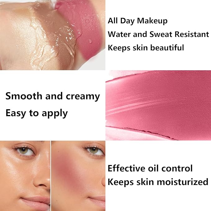 3Pcs Cream Contour Stick Makeup Kit, Shades with Highlighter, Blush and Bronzer Contour Stick for Sculpt the Cheeks, Long Lasting, Waterproof, Matte & Dewy Finish (LIGHT FAIR(8+10+12))