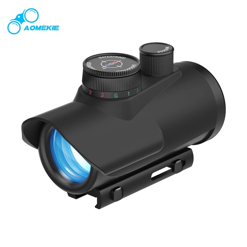Aomekie 5 MOA Red Dot Sight Airsoft Scope Reflex Sight with 30mm Reflex Lens Wide Field of View of (19m at 100m) Waterproof & Shockproof & Fog-Proof with 1 intergrated Rail