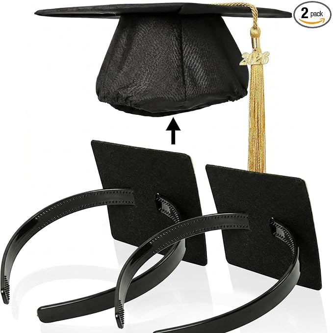 2 Pcs Graduation Cap Headband, Anti-fall Firm Hair Band for Graduation Cap, Graduation Gifts Hat Insert Accessories for Graduates, Students, Women
