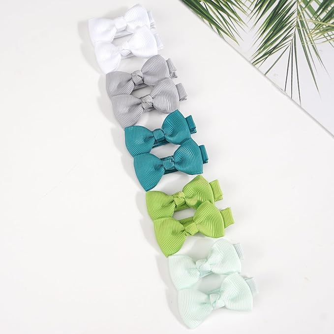 CÉLLOT Baby Hair Clips 40PCS Fully Lined Tiny 2" Hair Bows Alligator Clips for Infants and Toddlers in Pairs