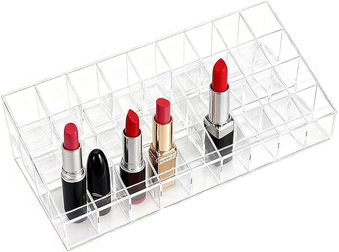 Lipstick Organizer 36 Slots Plastic Clear Comestic Display Holder for Lip gloss Chapstick Perfume Nail Polish Essential Oil