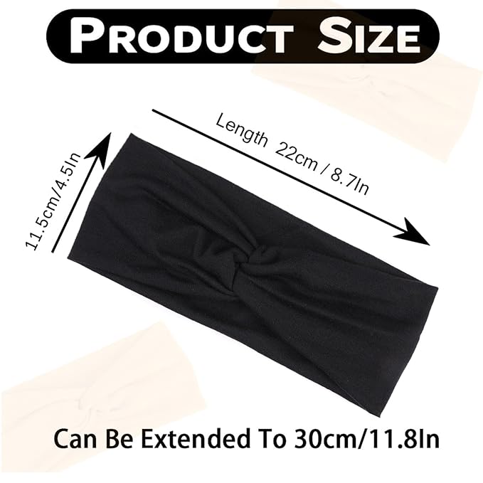 Kachanaa 6 Pack Women's Headbands for Women Boho Women's Hair Non Slip Twisted Cross Elastic Head Bands Headwraps Short Stretchy Thick Fashion Hair Accessories