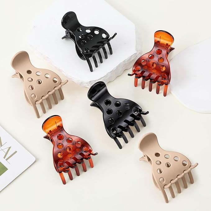 12Pcs Root Lifting Hair Clips for Thick & Thin Hair, Roller Jaw Volume Curly Hair Claw, No Crease Hair Root Lifting Clips for Natural Volume Curls 6 Colors