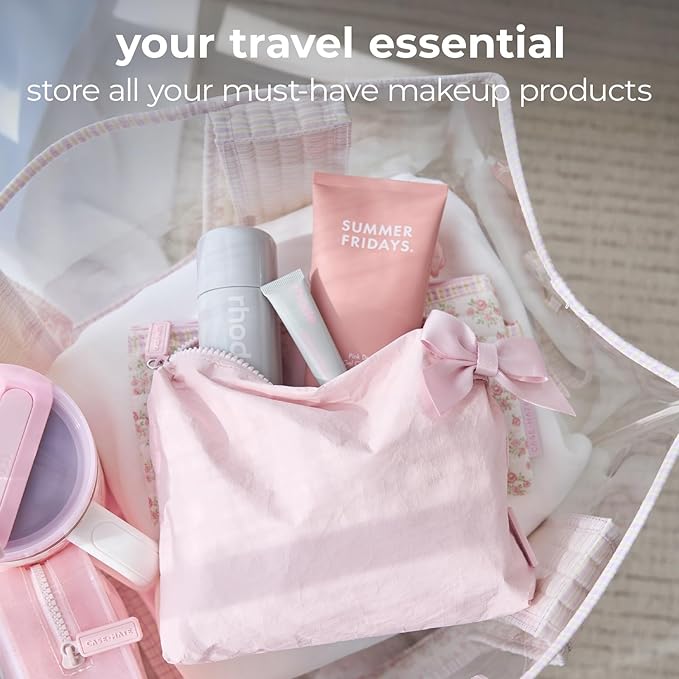 Case-Mate Essential Crinkle Makeup Bag - Waterproof Zipper Pouch - Daily Use Travel Pouch for Toiletries and Beach