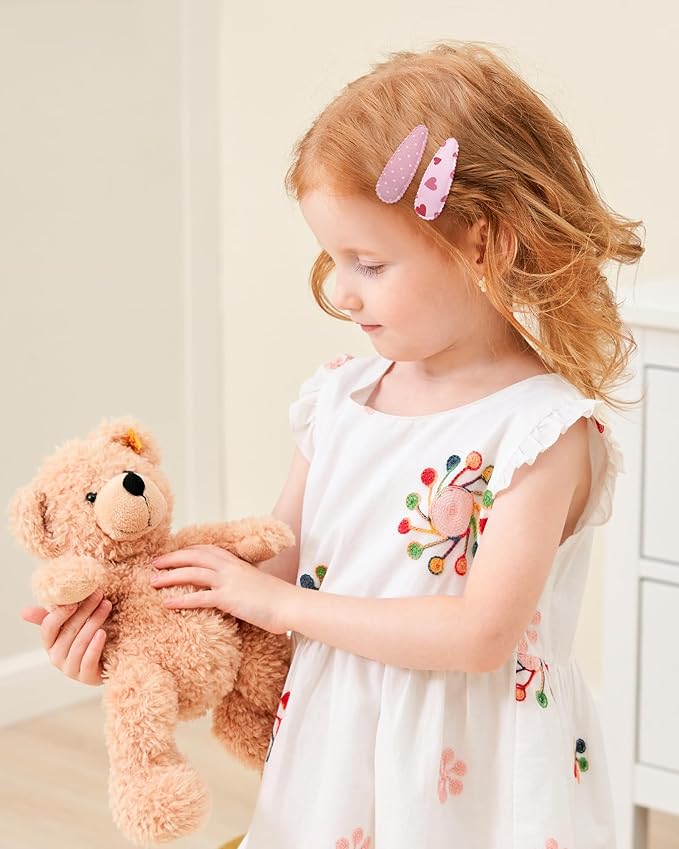 doboi 20Pcs Toddler Hair Clips Hair Barrettes Baby Girls Hair Bows Clips Floral Print Non Slip Snap Hairpins Flower Hair Clips for Girls Kids Toddler Hair Accessories