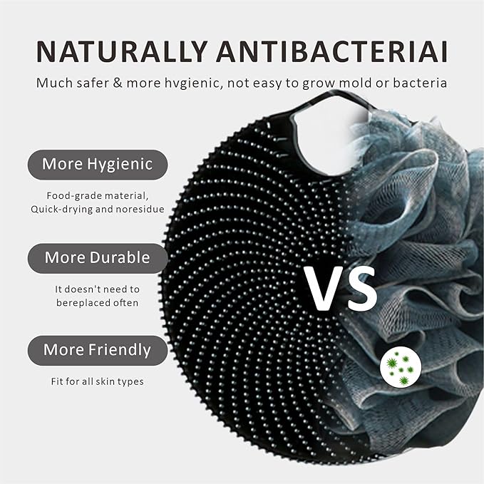 Soft Silicone Body Scrubber with 2pack Silicone Face Scrubber for Shower,Exfoliating Body Scrubber for Sensitive Skin,Silicone Body Brush Face Cleansing Brush for Pore Cleaning,Skin Care
