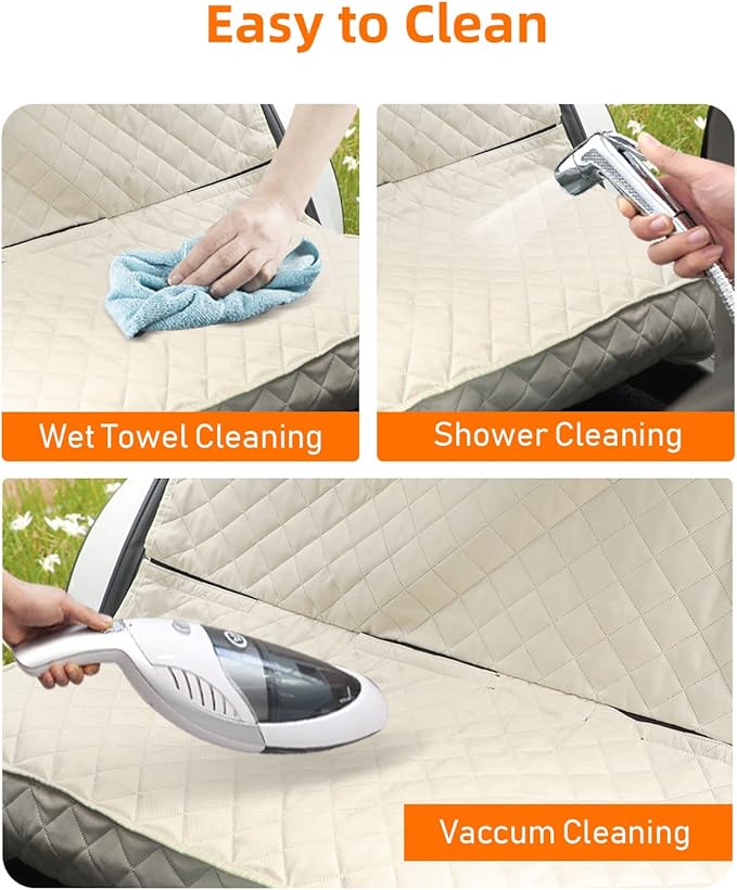 PETICON Waterproof Scratchproof Pet Bench Seat Covers for Cars, Trucks, SUVs, Nonslip Durable Back Seat Cover for Dogs, Washable Backseat Protection