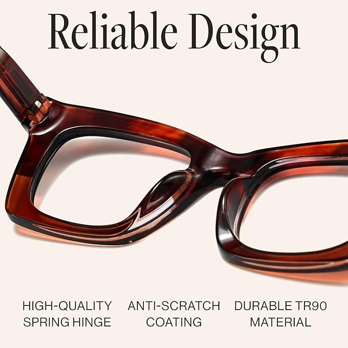 CCVOO 2.5 Oprah Style Reading Glasses for Women, Stylish Eyeglasses, Blue Light Readers for Women, Cheaters, (A8 Glow Theory)