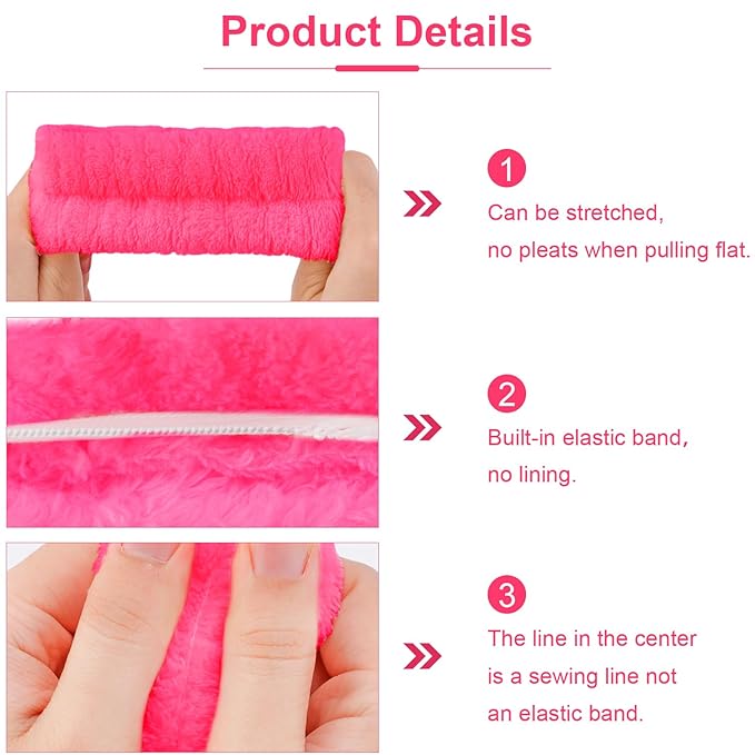 Chanaco 12PCS Spa Makeup and Skincare Set - Microfiber Headbands, Wrist Towels, and Face Wash Wristbands for Women
