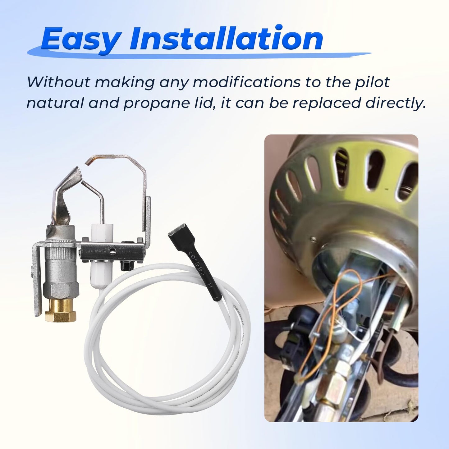 GRONGU 002003F Natural/Propane Pilot Lid Compatible with Raypak Pool Heater Propane Pilot Assembly, Pool & Spa Heater Replacement Part Fit for Raypak 106A 206A 266A 336A 405B 406A R403 RP2100 R156A