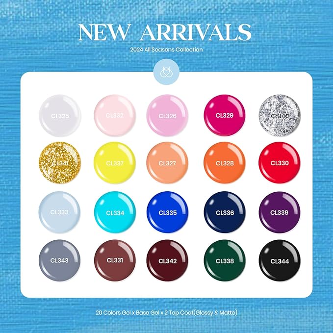 Beetles Gel Nail Polish Set - 20 Pcs Neon Nail Gel Polish Set Soak Off Uv LED Gold Sliver Glitter Nail Polish Kit Blue Pink Black White Uv for Nail Art Salon Valentines Gift for Women