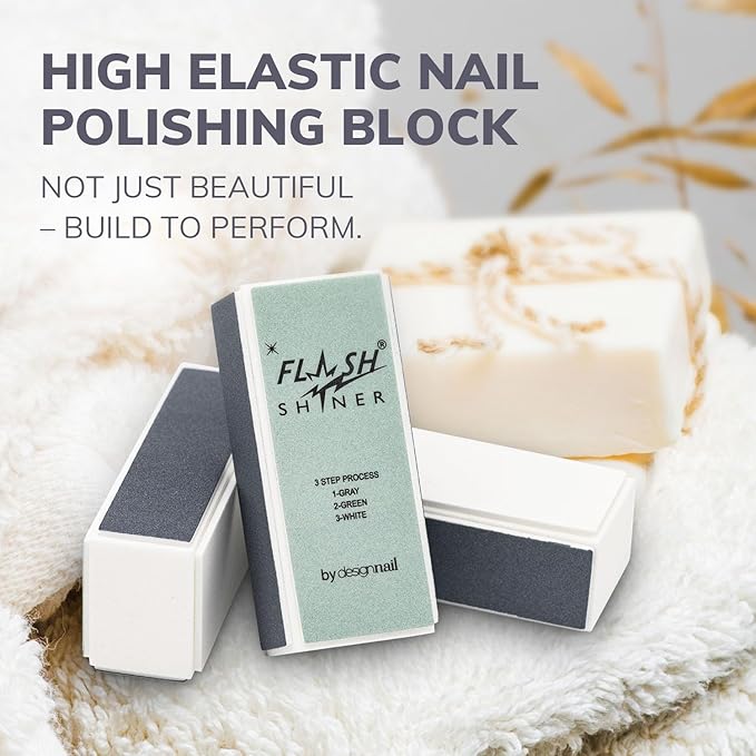 Flash Shiner Nail Buffer 3 Ways Ã¢ÂÂ Pack of 24 Ã¢ÂÂ Professional 3-Step Nail Buffer Blocks Ã¢ÂÂ Smooth, Condition & Shine Ã¢ÂÂ Natural Nail Polisher for Salon or Home Use