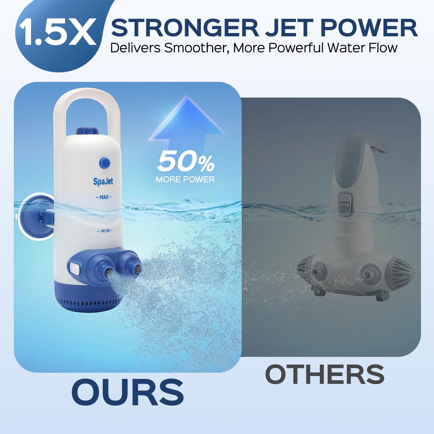 Bath Jets for Tub with Jet Massage and Bubble Mode, Bathtub Jets for Tub with 360° Rotatable Single and Dual Nozzles, the Lever-lock Suction Cups, and Handle. Jets for Bathtub at Home for Relaxation