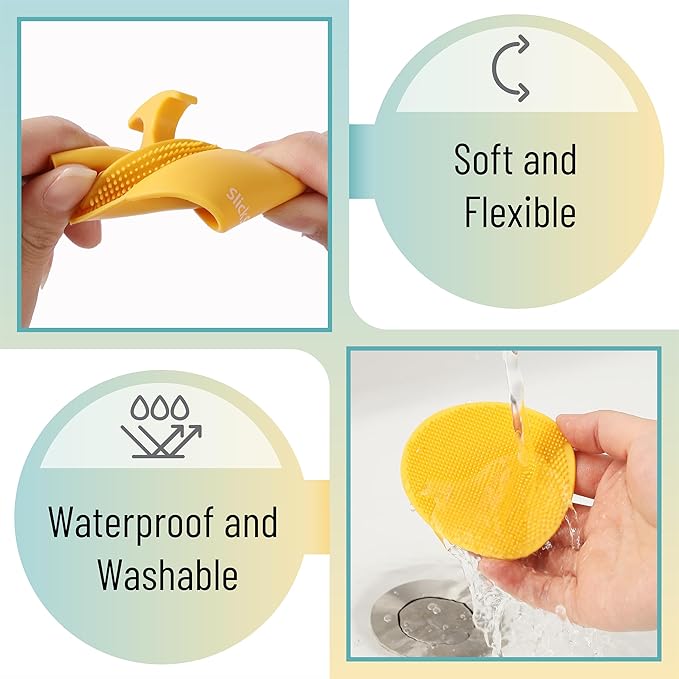 Slick- Silicone Facial Cleansing Brush, 4 Pack, Silicone Face Scrubber Exfoliator, Face Exfoliator Scrubber, Facial Scrubber for Face Cleanser Brush, Exfoliating Face Scrubber, Face Brush