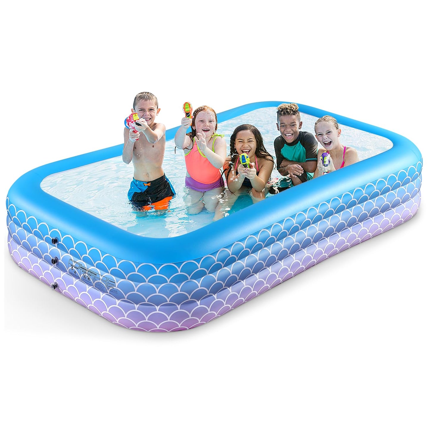 Sunrio 2025 Upgrade Inflatable Pool for Kids and Adults-120"*72"*22" Full-Sized Inflatable Swimming Pool Leakproof Blow Up Above Ground for Backyard Outdoor Garden Summer Water Party Pink