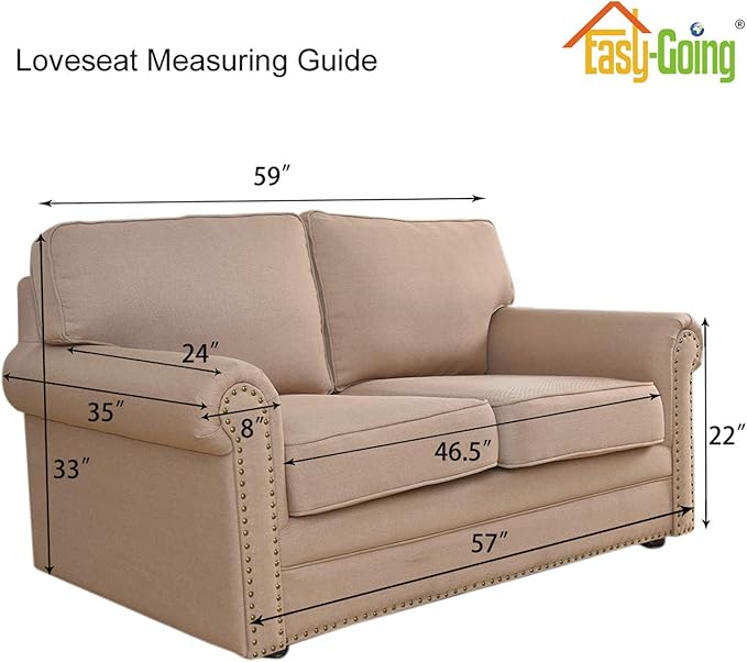 Easy-Going Stretch Loveseat Slipcover 1-Piece Sofa Cover Furniture Protector Couch Soft with Elastic Bottom for Kids Polyester Spandex Jacquard Fabric Small Checks (Loveseat, ASH Rose)