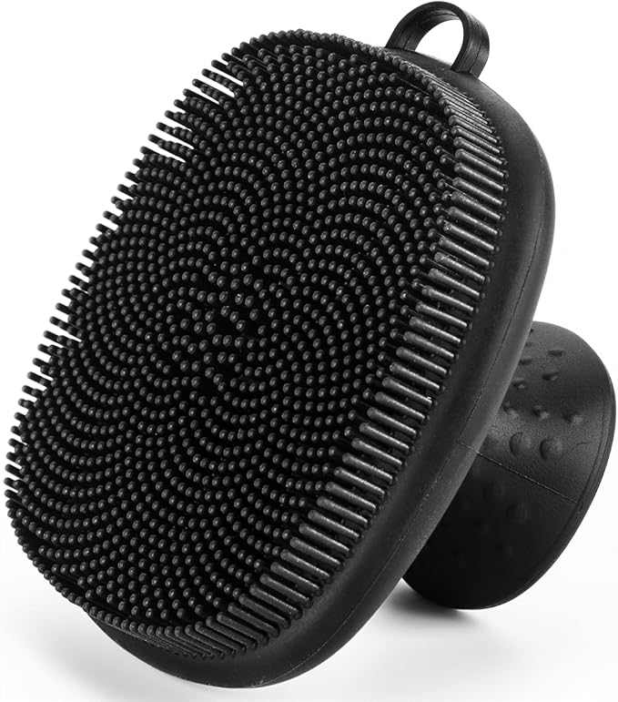 Face Scrubber, SANLESS Silicone Face Scrubber for Men Facial Cleansing Brush, Manual Waterproof Face Wash Brush for Exfoliating and Deep Cleansing - Black