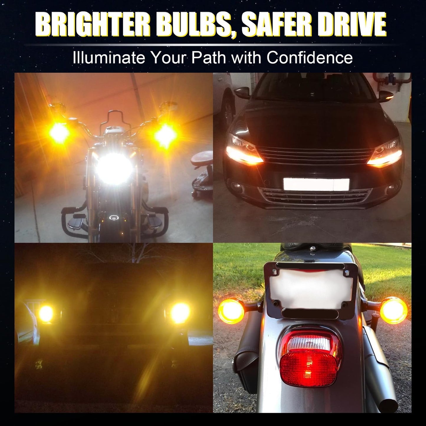 iBrightstar 7443 LED Bulb Amber, 7440 LED Turn Signal Bulbs Super Bright for Vehicle Blinker Lights and Turn Signal Lights, 2 Pack