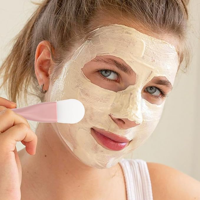 Thinp 2 Pcs Face Mask Applicator,Double-Ended Mask Applicator Tool Silicone Face Mask Brush Silicone Face Mask Applicator for Applying Skin Care Products Facial Mask Brushes for Mud Clay Gel Mask Mud