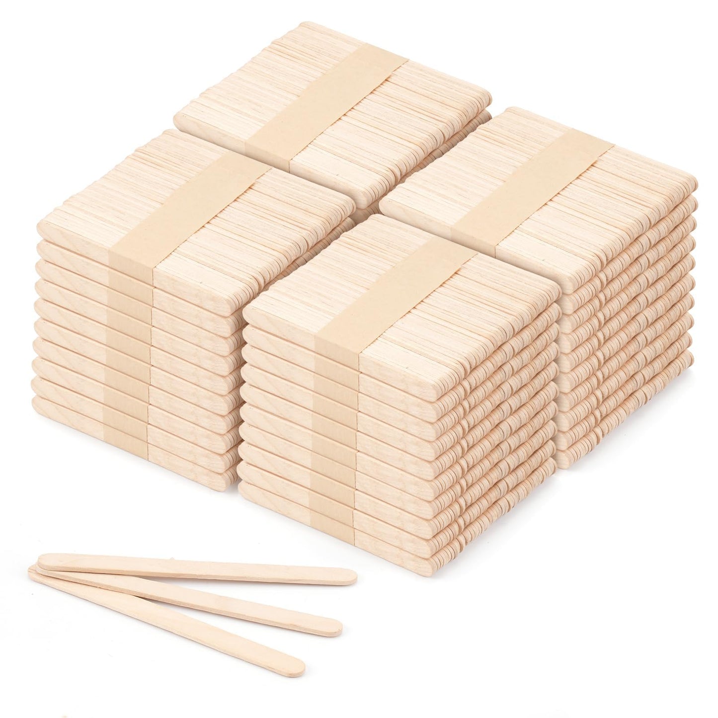 VEIDIA 2000 Pcs 4.5" Wooden Craft Sticks, Ice Cream Sticks,Natural Wood Popsicle Stick for Waxing, DIY Wood Crafts, Hair Removal and Waxing Supplies, Paint Stirrer, Art Projects and Ice Pop Sticks