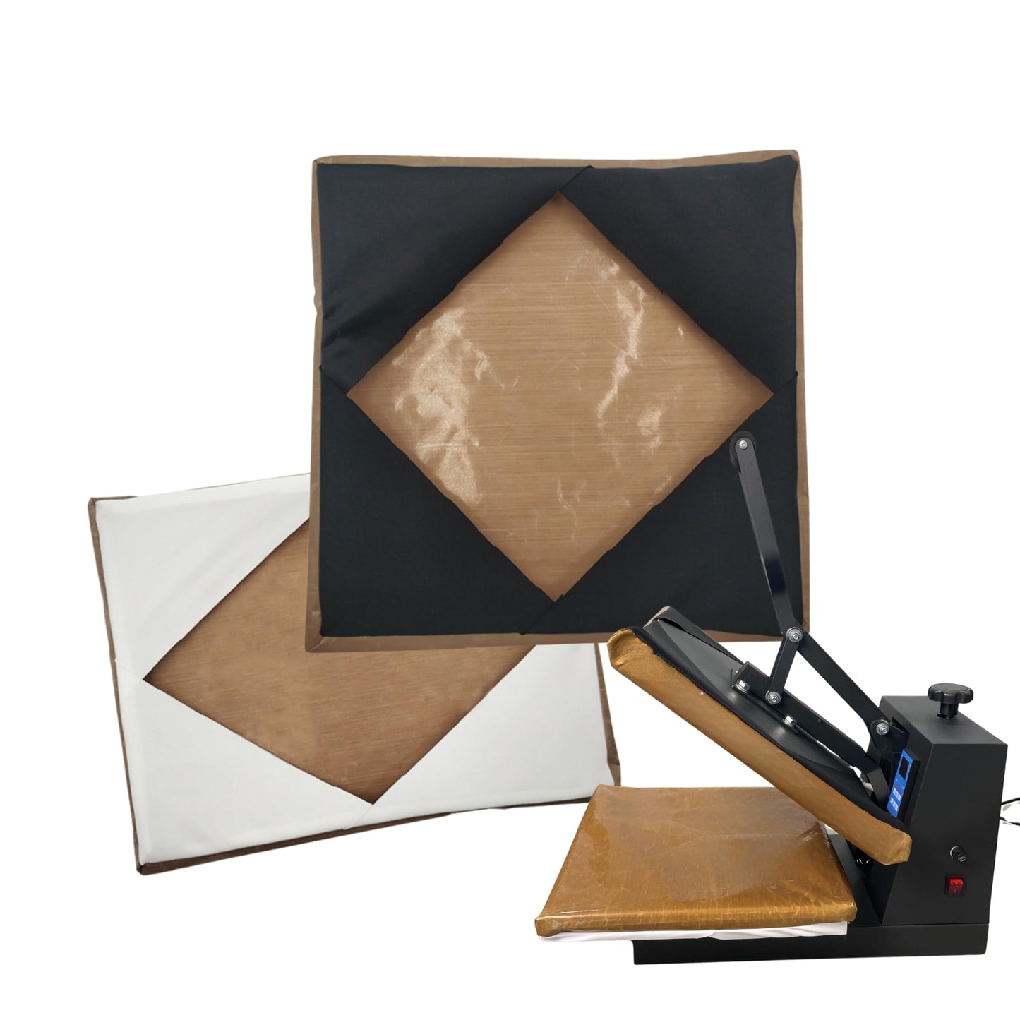 Sanshare Heat Press Covers 15x15/16x20/16x24 for Top and Bottom Platens 2 Piece Set Reusable Teflon Sheets Material (16x24)