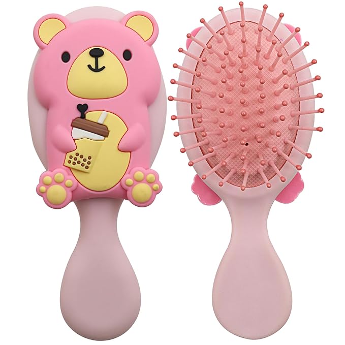 Mini Toddler Hair Brush Detangler Brush Kids Detangling Hairbrush Soft Massage Comb Small Travel Hair Brush for Thick Curly Thin Long ShortÃ¯Â¼ÂPinkÃ¯Â¼Â