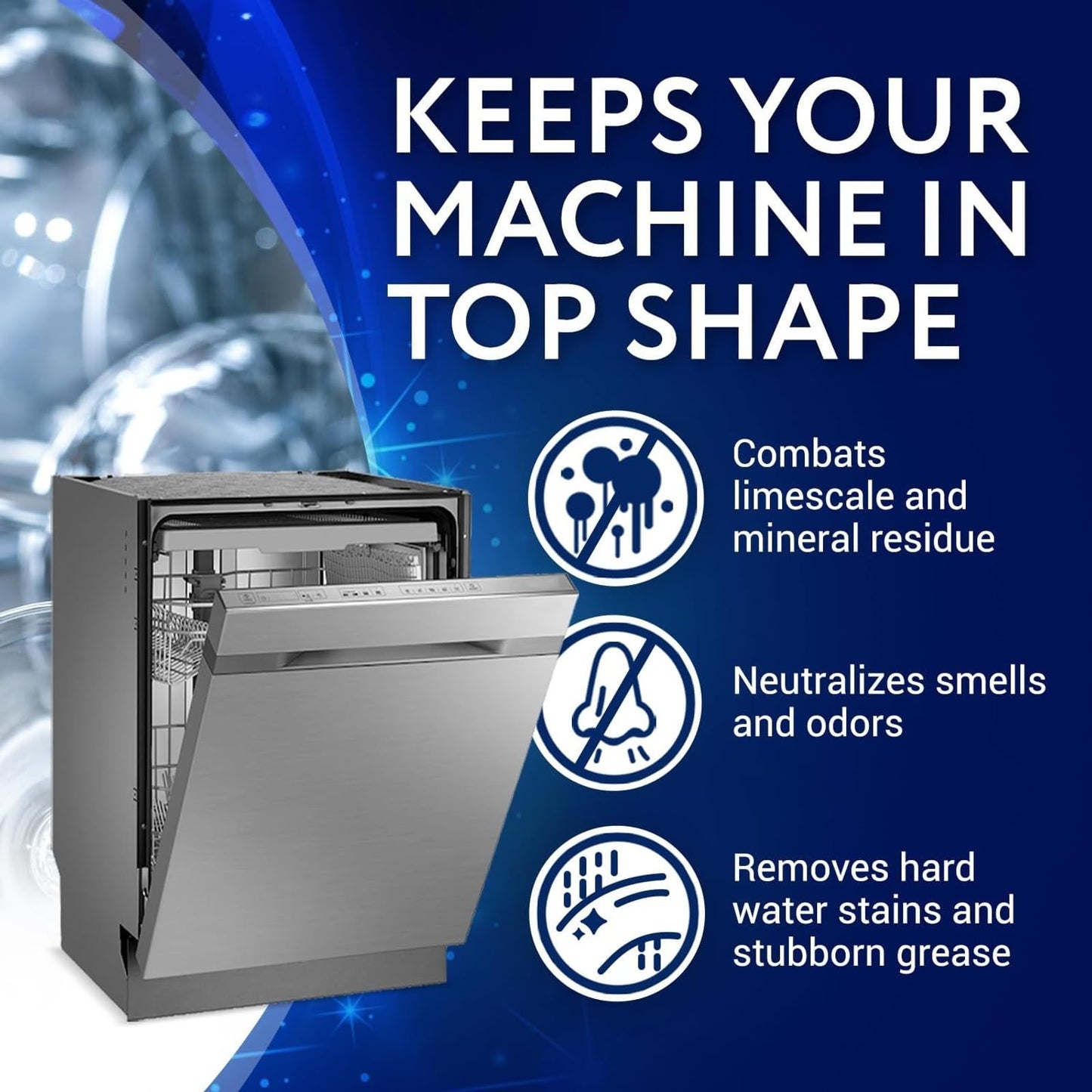 IMPRESA Dishwasher Cleaner & Deodorizer Tablets - 16 Count Appliance Cleaner for Limescale & Hard Water Stains - Spray Arm & Filter Deep Clean - Fresh Scent Cleaning Tablets